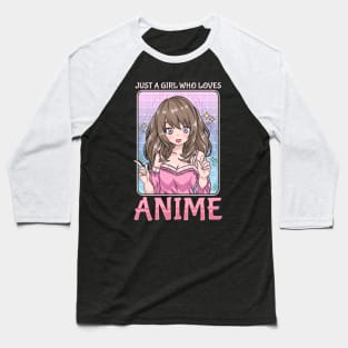 Just A Girl Who Loves Anime - Chibi Kawaii Cosplay Baseball T-Shirt